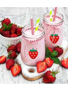 500pcs Shiny Strawberry Stickers, Laser Red Berries Fruit Sealing Stickers, Self-Adhesive Labels For Packaging, Decoration, Birthday, Baby Shower, Party, Phone Case, Notebook, Cup