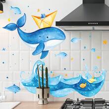 Phim hoạt hình sinh vật dưới nước cá voi dán tường nhà phòng khách phòng ngủ phòng tắm nhà bếp dán tường tủ lạnh tủ phòng dán tường - Nhiều màu - Xem 3