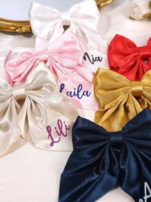 1 Stück personalisierte Haarschleife mit Namen für Mädchen, glitzernde schlichte Schleife mit Krokodilklemme, elegante, personalisierte Haarspange, süßes Geschenk für Mädchen, modische personalisierte Haarspange, Baby- und Kinderhaaraccessoire
