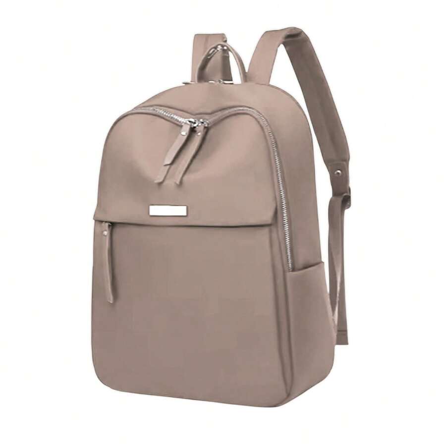 Large Capacity Laptop Backpack Nylon School Book Bag - Màu Khaki - Xem 1