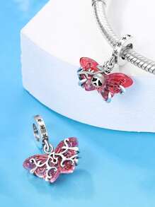 STYFNE 1pc Shiny Bow Beaded Decoration, Butterfly Flying Beads Bow Clasp Dragonfly Pendant Beads For DIY Bracelet, Women Jewelry, Handmade Daily Small Gift