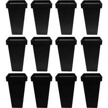 12 Pcs Flower Buckets 13.4 Inch Modern Floral Bucket Freestanding Plastic Flower Vases Floral Centerpiece Container For Table Home Wedding Party Decoration Decor (Black)[Best Gift For Family&Friends] - 黑色 - 查看 7