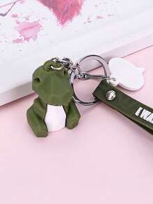 1/4 piezas de lindos llaveros con forma de animal geométrico de dibujos animados para niños y niñas, accesorios para bolsos y autos, regalo compacto y exquisito para amigos - A - Ver 5