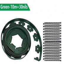 1 Packung 10m lang x 5cm breit Garteneinfassungs-Set mit 30 Stück Nägeln, modisches Outdoor-Design, L-förmiges Zurückhalteband, Rasenisolierband, verstärkt, für Rasen, Landschaftsgestaltung, Blumenbeete, Isolationsbänder, dekorative Einfassung