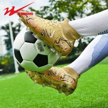 STARNOVO Dual Star Soccer Cleats, Unisex Outdoor Sports Spikes Suitable For Soccer/Baseball, Artificial Turf And Natural Grass, Non-Slip, Comfortable, Leather, Multiple Colors Available, High-Top Professional Soccer/Youth World Cup Soccer Shoes, Lowest Price - 金色 - 查看 6