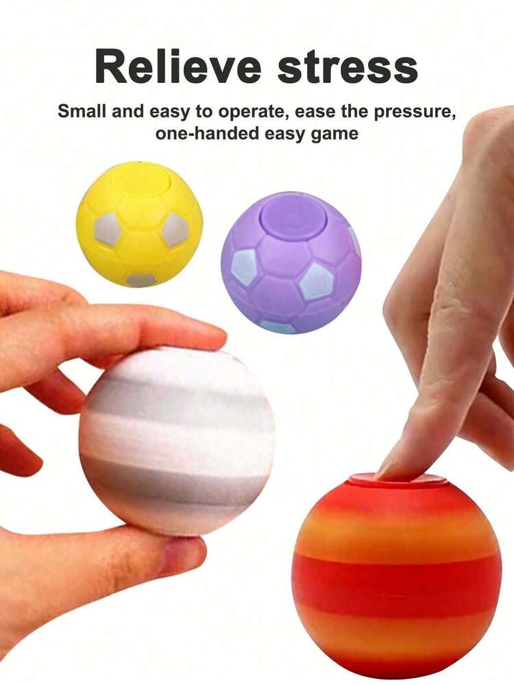 5个/10个/15个/30个套装，随机颜色指尖旋转足球玩具，足球派对小礼物，礼品袋填充物，指尖旋转足球减压球，感官礼物，儿童互动益智玩具（部分配件随机） - 彩色 - 查看 4
