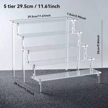 1 pièce Support d'affichage en acrylique transparent, à 1-5 niveaux. Organisateur cosmétique, support en acrylique pour parfum, support à cupcakes, pour figurines Amiibo et POP, présentoir pour aliments et desserts, produits de fournisseur cosmétique
