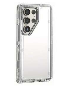 Casing Bening Tahan Benturan Keras Kokoh Tahan Benturan untuk Industri Militer, Kompatibel dengan Galaxy S25 S24 Plus S23 S22 Ultra Mewah 3 IN 1 Pelindung Belakang Bumper Transparan Tahan Air dan Tahan Gores - Clear - View 2