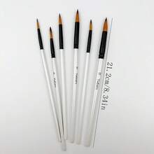 Set di 6 pennelli da artista a forma rotonda con testina angolata, con setole in nylon bianco, adatti per pittura ad acrilico, olio, acquerello su corpo, viso, roccia, tela, per disegno e attività creative, ideali come regalo per Natale, Ognissanti, Ringraziamento
