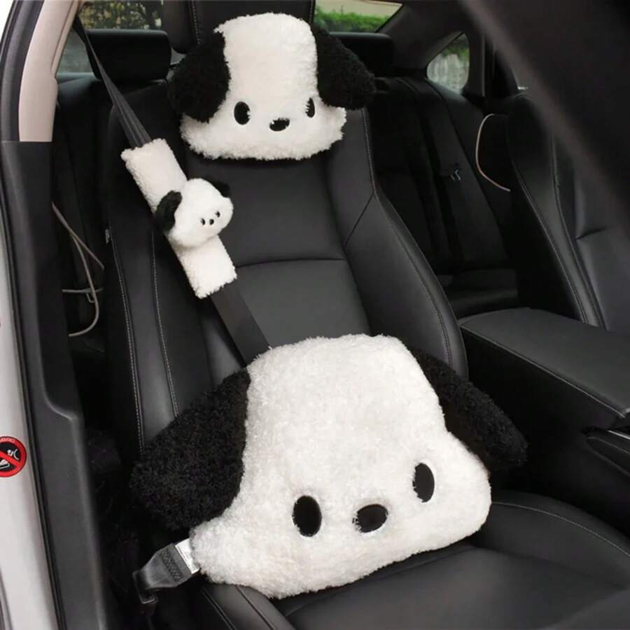 Car Headrest Neck Pillow Lumbar Support Sweet Dog Car Backrest Lumbar Support
