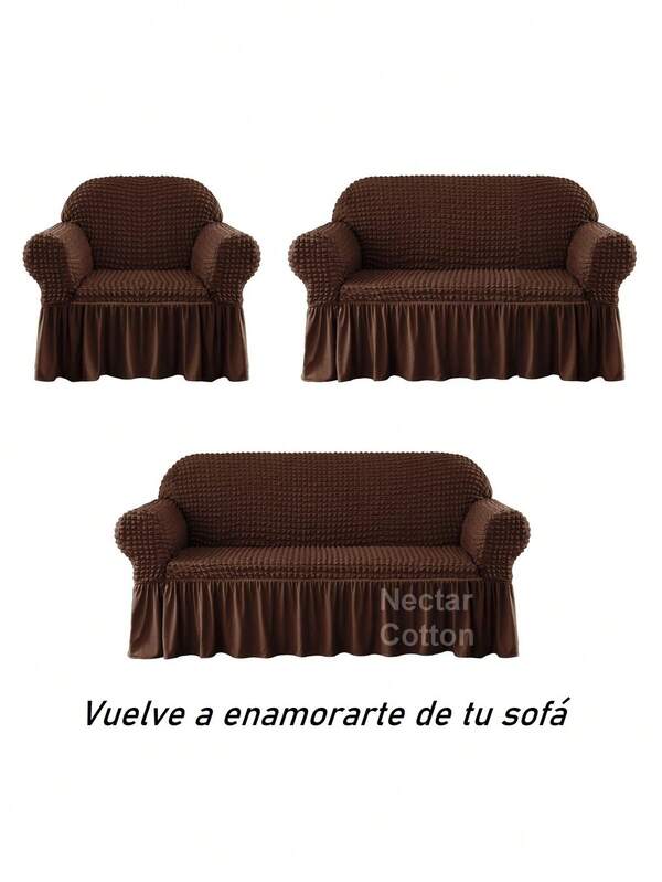 Funda de sofá de tela elástica 3D con diseño de burbujas, falda decorativa, lavable, con buena elasticidad, fácil de instalar, suave al tacto y resistente a la suciedad. Ideal para salones, dormitorios, oficinas, entre otros espacios. Especialmente adecuada para lugares con mascotas como gatos y perros. Disponible en varias tallas.