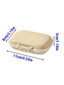 Customized Text/LOGO Portable 8 Grids Sealed Medicine Box, Dust-Proof Moisture-Proof Pill Organizer