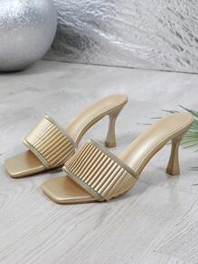 Women's Casual Outdoor High Heel Sandals, Easy Slip-On & Comfortable, Suitable For Daily Wear