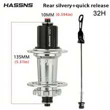 Buje de bicicleta HASSNS PRO7 MTB Cube con 32 orificios, 12v con trinquete, cubo de bicicleta de montaña con 32H Cube, 120 sonidos y 6 uñas - Plateado - Ver 10