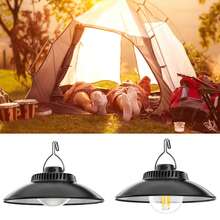 1pc New Vintage Camping Lantern Type-C Rechargeable Outdoor Tent Light Home Emergency Atmosphere Lamp - Black - View 2