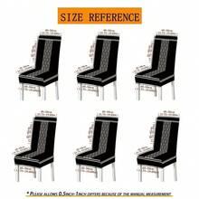 1/4/5/6/7件时尚简约欧美风印花椅套/椅套套装,适用于室内家居餐厅、酒店现代日常装饰。桌布适用于方桌,弹力椅套可水洗 - YT-095 - 查看 15