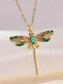 1 pièce Collier pendentif de libellule de style bohème élégant et coloré, convient comme bijou quotidien, de fête ou de voyage pour femme