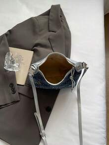 New Women Handbag Solid Color Minimalist Tote Bag One Shoulder Crossbody Bag Large Capacity - Royal Blue - View 8