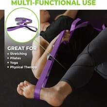 Gradient Fitness Stretching Strap For Physical Therapy, 12 Multi-Loop Stretch Strap 1" W X 8' L, Neoprene Handles, Physical Therapy Equipment, Yoga Straps For Stretching, Leg Stretcher. - Purple_Grey - View 2