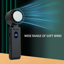 1pc Outdoor Portable High-Speed Handheld Fan With 3600mAh Battery, 100-Speed Adjustable, USB Rechargeable, Quiet And Fast Cooling, With Lanyard For Summer Travel/Camping
