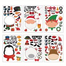 6/12 Pcs Christmas Stickers Santa Claus, Reindeer, Snowman, Penguin Decals For DIY, Party Decorations, Gift Wrapping, Birthday Presents