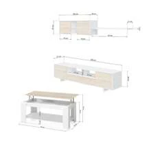 Duehome Pacote de sala de estar com mesa de centro Kenzo Plus V1