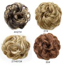 1 pieza Simulación de moño desordenado y ondulado natural, adecuado para usar a diario, sujetadores de coleta, bandas elásticas para el cabello, coleteros, cuerda para el cabello, elásticos para el cabello