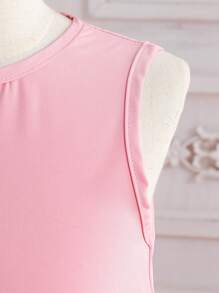 Vestido para niñas, vestido de verano, Vestido rosa de malla de moda para chicas, Vestir de princesa con decoración de dobladillo de encaje + Decoración de cordón, Incluye bolso, Vestimenta de fiesta para exteriores, vacaciones, viajes