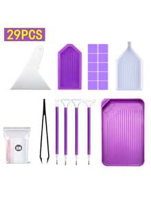 1 Set de equipo completo de pintura de diamante 5D y bolsa de almacenamiento, caja de almacenamiento de diamantes con diseño de mariposa, que incluye rodillo, caja de clasificación, juego de bolígrafos para puntos, pegatinas, etc. Hobby DIY, el mejor regalo para principiantes de manualidades - Multicolor - Ver 12