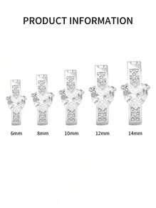S925 Sterling Silver Belly Button Ring White Gold Plated Zirconia Surgical Steel Hypoallergenic Clicker Belly Button Ring Heart Navel Rings For Women Daily Jewelry