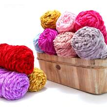 1/3/5 PCS 100g Skein Shiny Chunky Chenille Yarn Crochet Soft Velvet Knitting Wool DIY - 紫灰色 - 查看 6