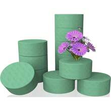 1/6/10pcs Round Flower Foam Round Flower Mud Green Floral Foam Green Circle Floral Mud, Wet Floral Foam Round Flower Arrangement Kit, For Succulent Plant, Bouquets, Home, Wedding, Party, Hotel And Florist, Christmas Valentine's Day Gifts DIY Fresh And Artificial Flower Artificial Plant Floral Arrangement Florist Foam Decoration