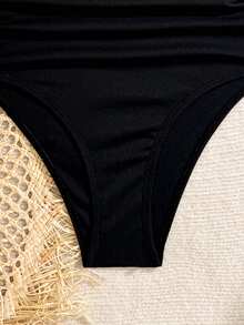 1pc Floral Print Casual Elegant Sexy Backless Tied Knitted Fabric Beach Vacation Travel Sports & Fitness Dress, All Season