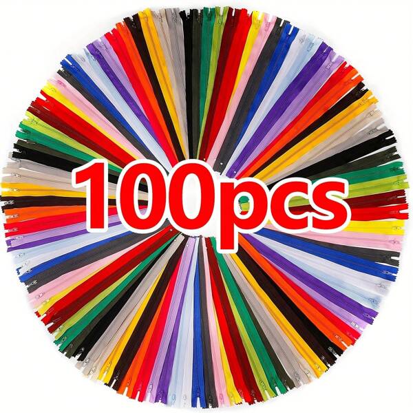 20pcs/50pcs/100pcs Mixed Color 7.08-Inch Nylon Zipper, Suitable For Sewing, Clothing And Wallet Repair - Closed Pocket Zippers