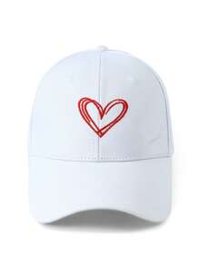 1 Stück Unisex Valentinstag limitierte Auflage Baseball Cap mit Herz-Stickerei, geeignet für alle Jahreszeiten