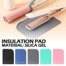 1 Pieza Almohadilla de silicona multiusos resistente al calor, soporte para rizador, almohadilla de aislamiento térmico, protector de escritorio antideslizante con textura, estera anticalor reutilizable para herramientas de belleza, alfombrilla de estación de estilo resistente a arañazos, accesorios de peinado resistentes al calor para planchas, rizadores, salón en casa, seguridad del mostrador del baño, almacenamiento de herramientas de belleza, uso en múltiples superficies, esenciales de tocador