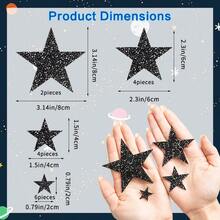 37pcs 6 Sizes Star Iron On Patches And Star Rhinestone Stickers, Star Shapes Iron On Patches And Adhesive Stickers, Glitter Repair Patch For Clothes Bags Pants Shoes Phone DIY Decoration, Accessories (Silver Star) Glued Star Shape Rhinestone Iron On Adhesive Flash Repair Patch For Clothing Bag Pants Shoes Phone Decorating Accessories, 5-Pointed Star Rhinestone Heat Transfer DIY Design Hot Melt Adhesive Web Patch For Hat Shoes Box Clothing Material - 37 Pieces 6 Size Stars - View 20
