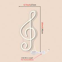 ENUOLI Musik Noten Neonlicht - warmweißes Neon Wanddekoration Licht - batterie- oder USB-betrieben - Nachtlicht - geeignet für Schlafzimmer, Wohnzimmer, Weihnachten, Hochzeit, Party, Bar Dekoration