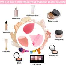 mik&joe 12pcs Makeup Sponge Blenders, Beauty Eggs For Cosmetic Powder Foundation Make-Up Tools Accessories