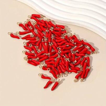10/20/50 pezzi Ciondoli a peperoncino 3D vivaci e colorati, adatti per realizzare orecchini, collane, braccialetti e portachiavi - componenti per la realizzazione di gioielli di stile piccante