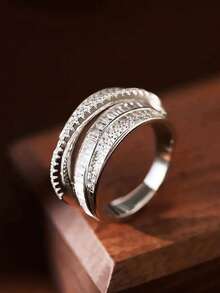 1pc 925 Sterling Silver Ring, Versatile For Daily Outfit, Party Accessory, High-Quality Women's Ring, Exquisite Jewelry Gift - Silver - View 7