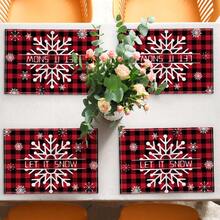 1/2/4/6/8pcs Christmas Digital Print Placemats, Red Holiday Pattern Printed Placemats For Table Decoration, Applicable For Daily, Festival, Party, Birthday, Wedding, Banquet, Kitchen, Dining Room And Other Home Decor - Multicolor - View 10
