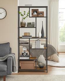 Storage Rack - Marron Rustique Et Noir - View 1