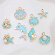 8pcs Mix Gold Color Shell Starfish Charm For Jewelry Making Necklace Earrings Bracelet Accessories DIY - Mix Starfish Shell - View 10