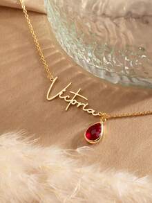 1pc Name Necklace With Birthstone, Custom Birthday Gift, Personalized Name Necklace, Personalized Gifts,Custom Bridesmaids Wedding Gifs For Her