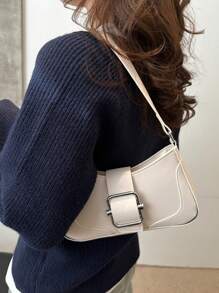 Bolso bandolera, bolso de estilo vintage tipo baguette, práctico para uso diario, puede sostener cartera y teléfono, ligero y conveniente