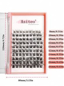 Asiteo DIY 簇状睫毛 90 件 自然分段睫毛束 睫毛延长 单根睫毛 睫毛束 睫毛簇、睫毛簇、单根睫毛、睫毛、假睫毛 - 黑色 - 查看 6