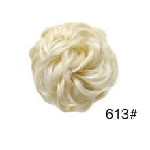 1 pieza Simulación de moño desordenado y ondulado natural, adecuado para usar a diario, sujetadores de coleta, bandas elásticas para el cabello, coleteros, cuerda para el cabello, elásticos para el cabello