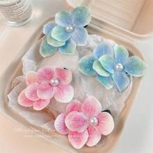 4 Peças Presilhas de Cabelo com Flores de Orquídea de Manga e Menta, Presilhas Laterais de Jacaré Estilo Praia de Férias, Acessórios de Cabelo Encantadores para Mulheres, Grampos, Presilhas de Jacaré, Presilha de Cabelo, Garras de Cabelo