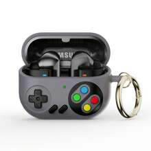 Carcasa protectora de silicona clásica de estilo retro de dibujos animados de 2 mm de grosor, con gancho dorado compatible con Samsung Galaxy Buds3 y Buds3 Pro, anti-caída